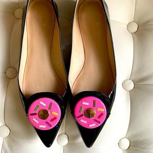 Kate Spade-Black Donut Flats